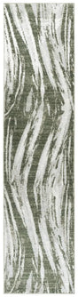 Safavieh Wave 2'-2" x 9'-0" Rug in Green / Ivory