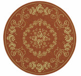 Safavieh Courtyard 5'-3" x 5'-3" Rug in Terracotta / Natural