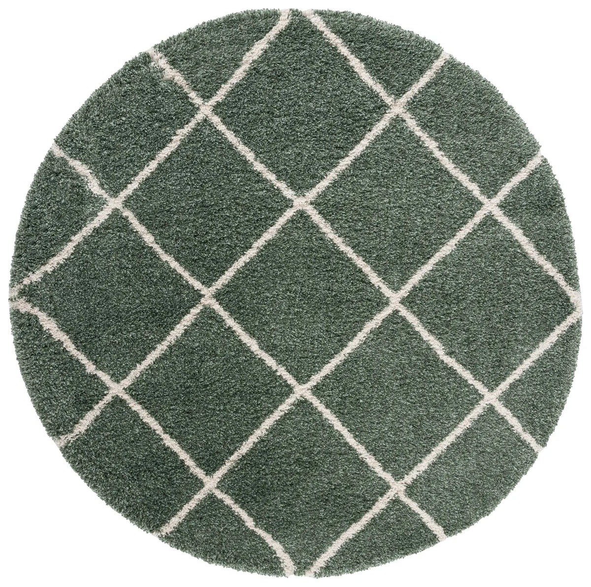 Safavieh Hudson Shag 7'-0" x 7'-0" Rug in Green / Ivory