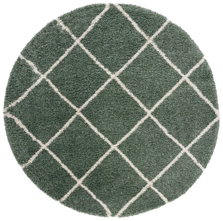 Safavieh Hudson Shag 7'-0" x 7'-0" Rug in Green / Ivory