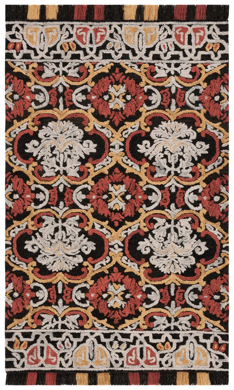 Safavieh Blossom 4'-0" x 6'-0" Rug in Charcoal / Red