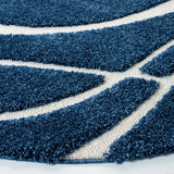 Safavieh Florida Shag 5'-0" x 5'-0" Rug in Navy / Ivory