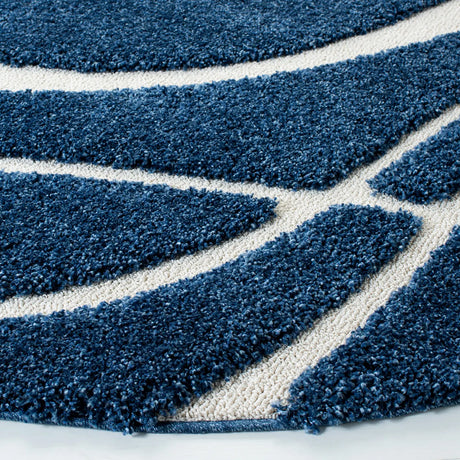 Safavieh Florida Shag 5'-0" x 5'-0" Rug in Navy / Ivory