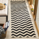 Safavieh Courtyard 2'-3" x 8'-0" Rug in Black / Beige