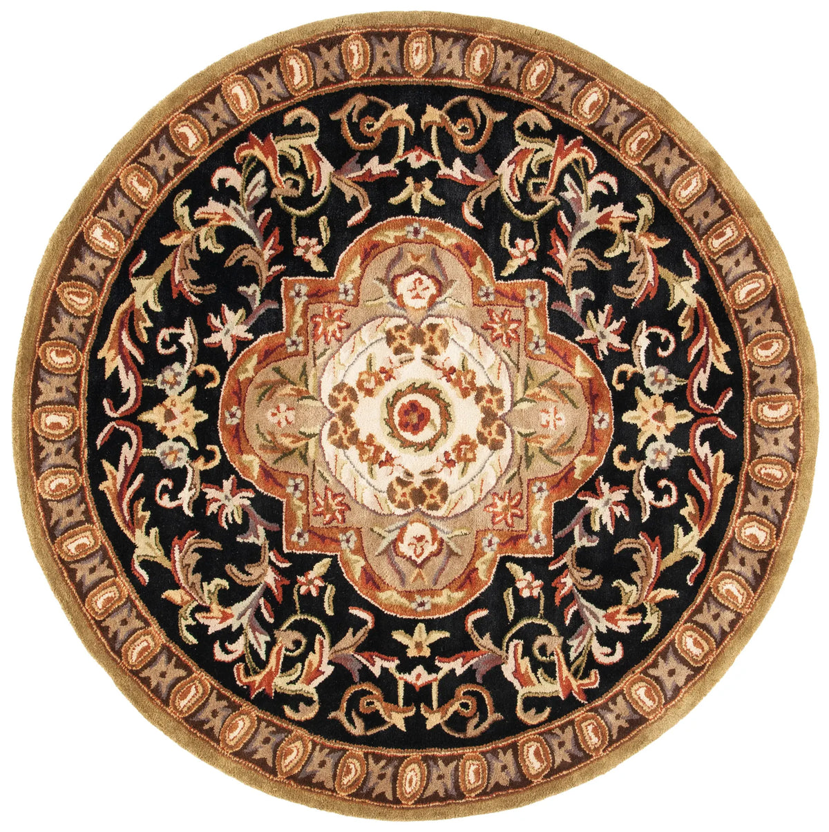 Safavieh Classic 6'-0" x 6'-0" Rug in Black / Beige