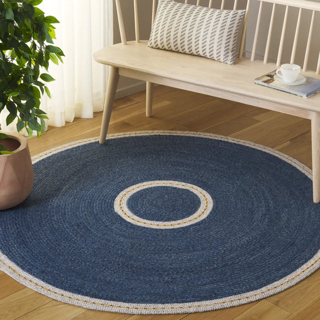 Safavieh Braided 5'-0" x 5'-0" Rug in Blue / Beige