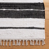 Safavieh Striped Kilim 4'-0" x 6'-0" Rug in Black / Ivory