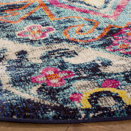 Safavieh Monaco 5'-0" x 5'-0" Rug in Blue / Fuchsia