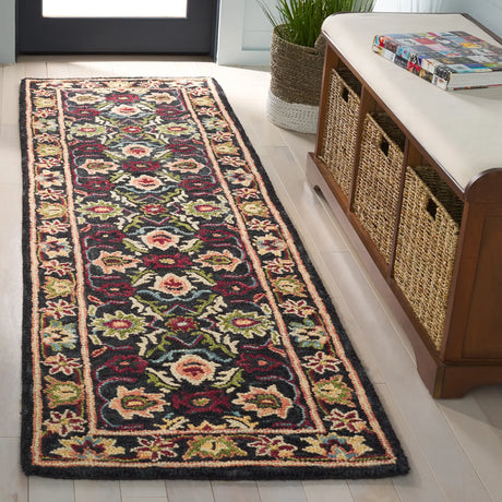 Safavieh Blossom 2'-3" x 8'-0" Rug in Black / Ivory
