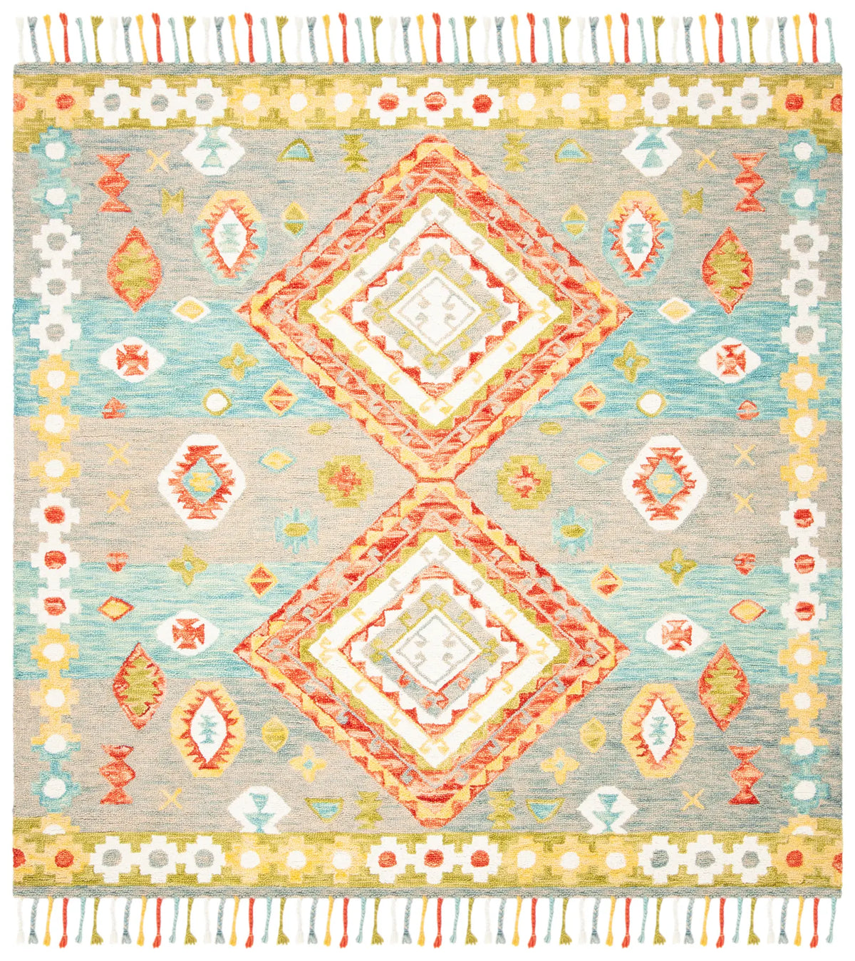 Safavieh Aspen 7'-0" x 7'-0" Rug in Grey / Red