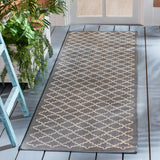 Safavieh Courtyard 2'-3" x 10'-0" Rug in Anthracite / Beige