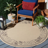 Safavieh Courtyard 5'-3" x 5'-3" Rug in Sand / Black