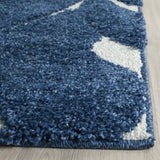 Safavieh Florida Shag 9'-6" x 13'-0" Rug in Dark Blue / Cream