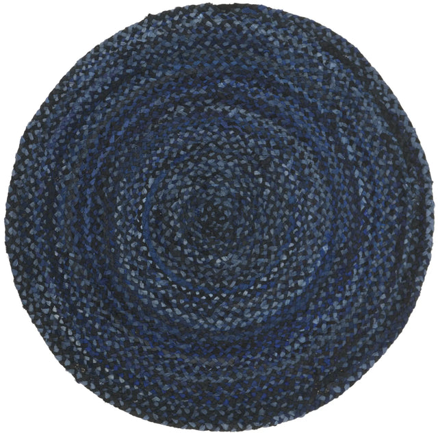 Safavieh Braided 3'-0" x 3'-0" Rug in Navy / Black