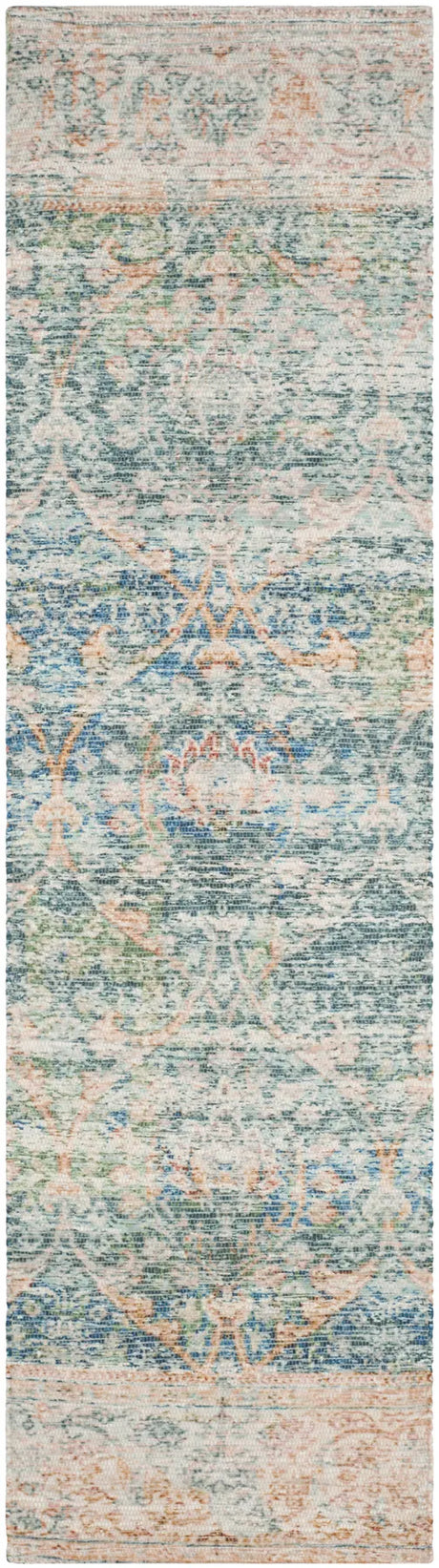 Safavieh Saffron 2'-3" x 10'-0" Rug in Turquoise / Peach