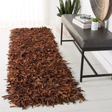 Safavieh Leather Shag 2'-0" x 8'-0" Rug in Saddle