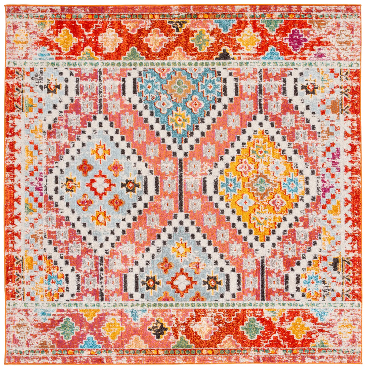 Safavieh Madison 6'-7" x 6'-7" Rug in Rust / Pink