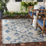 Safavieh Courtyard 4'-0" x 5'-7" Rug in Grey / Aqua