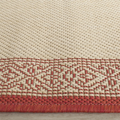 Safavieh Courtyard 2'-3" x 10'-0" Rug in Natural / Red