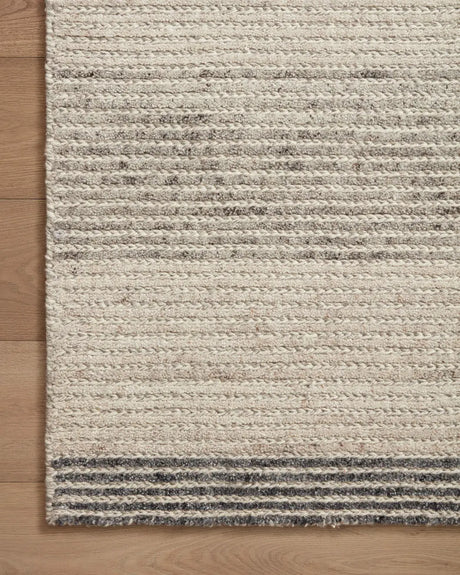 Loloi Stiles Sti-01 Dove/Ink Rug - corner on wood