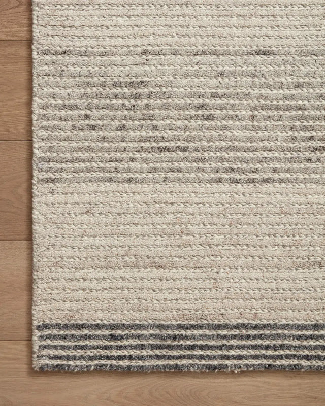 Loloi Stiles Sti-01 Dove/Ink Rug - corner on wood