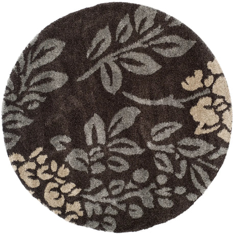 Safavieh Florida Shag 6'-7" x 6'-7" Rug in Dark Brown / Grey