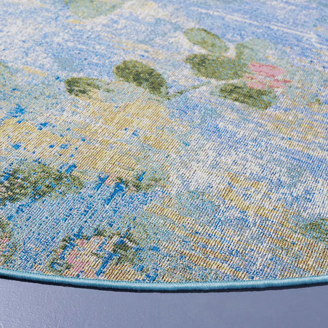 Safavieh Barbados 500 6'-6" x 6'-6" Rug in Light Blue / Green