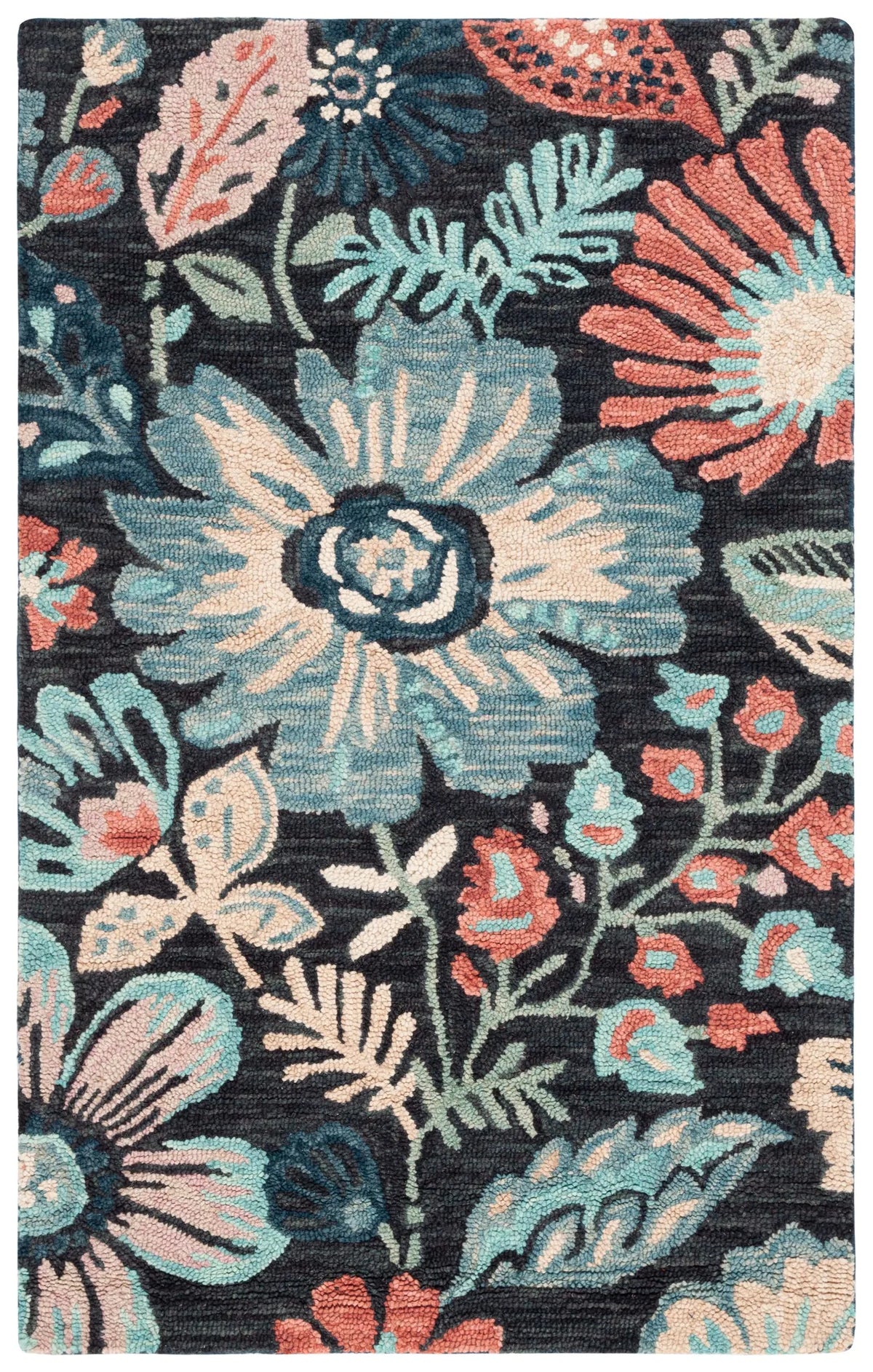 Safavieh Jardin 3'-0" x 5'-0" Rug in Charcoal / Blue