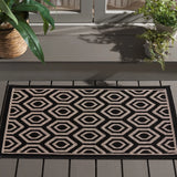 Safavieh Courtyard 2'-0" x 3'-7" Rug in Black / Beige