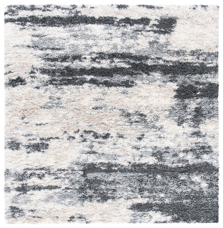 Safavieh Fontana Shag  800 6'-7" x 6'-7" Rug in Grey / Ivory