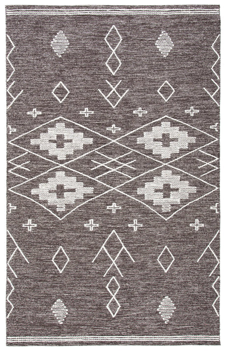Safavieh Kilim 4'-0" x 6'-0" Rug in Brown / Ivory