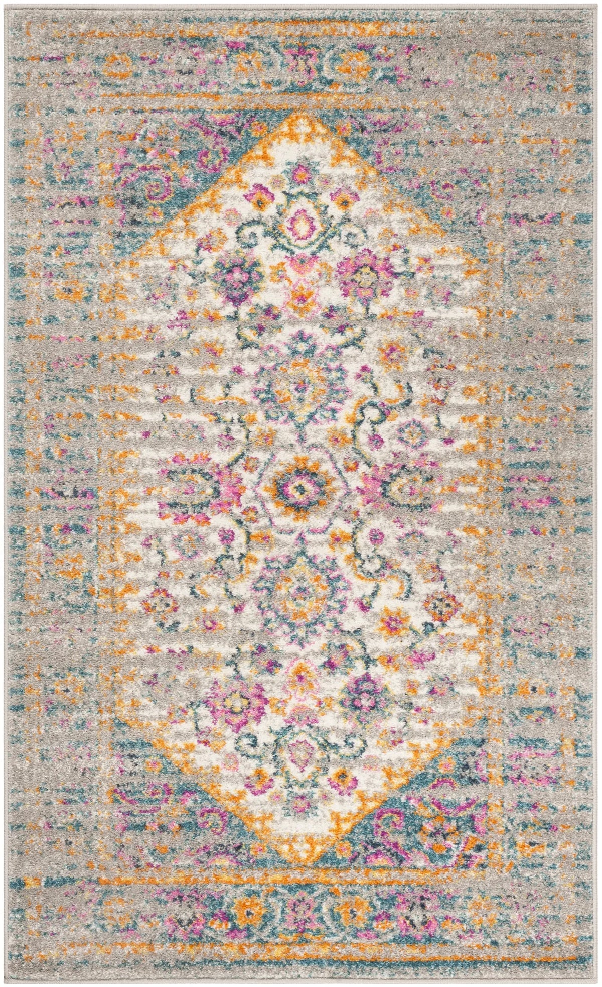 Safavieh Madison 3'-0" x 5'-0" Rug in Light Grey / Fuchsia