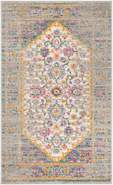 Safavieh Madison 3'-0" x 5'-0" Rug in Light Grey / Fuchsia