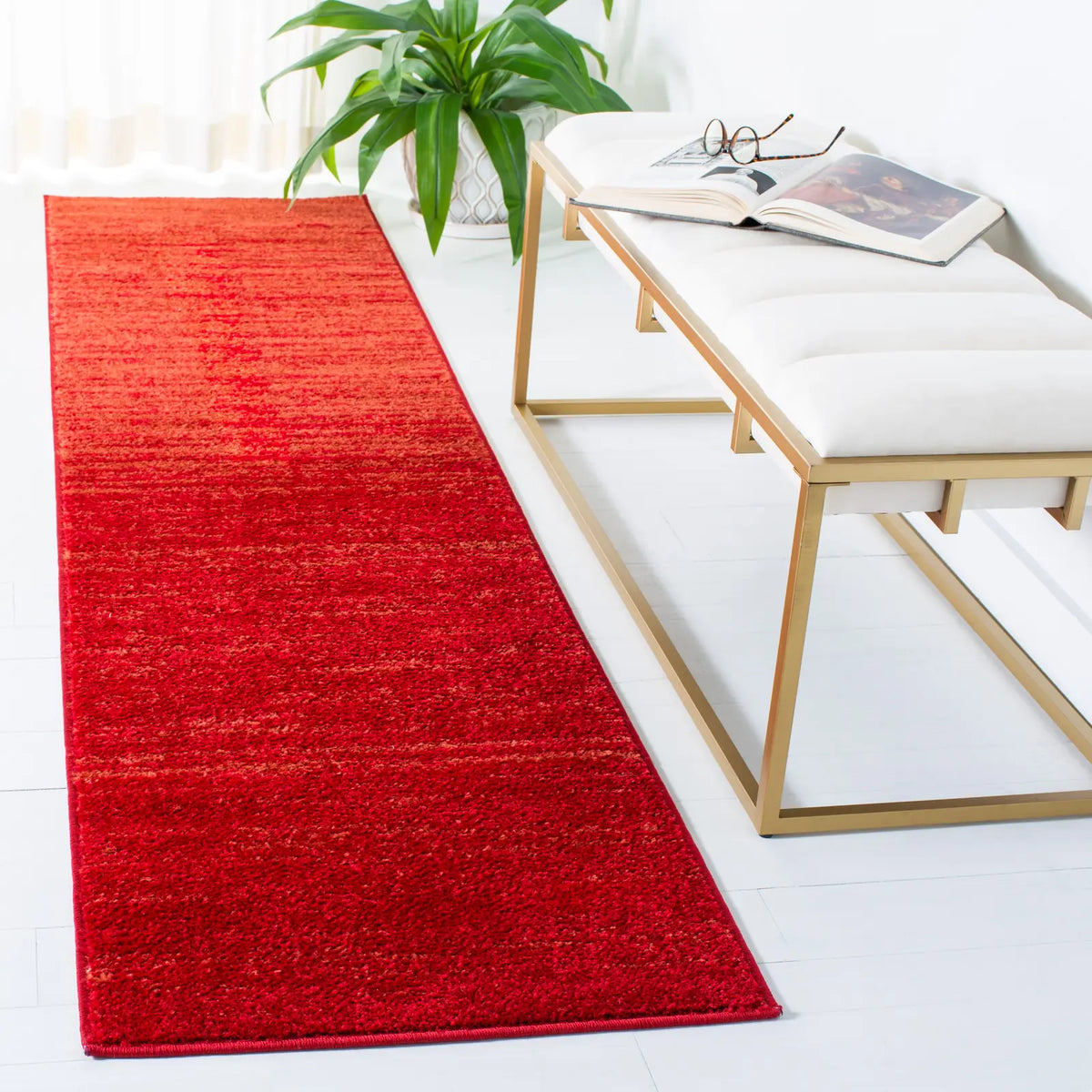 Safavieh Adirondack 2'-2" x 9'-0" Rug in Red / Grey