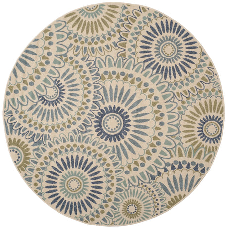 Safavieh Veranda 5'-3" x 5'-3" Rug in Cream / Green