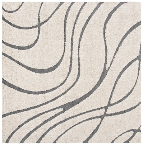 Safavieh Florida Shag 6'-7" x 6'-7" Rug in Cream / Grey