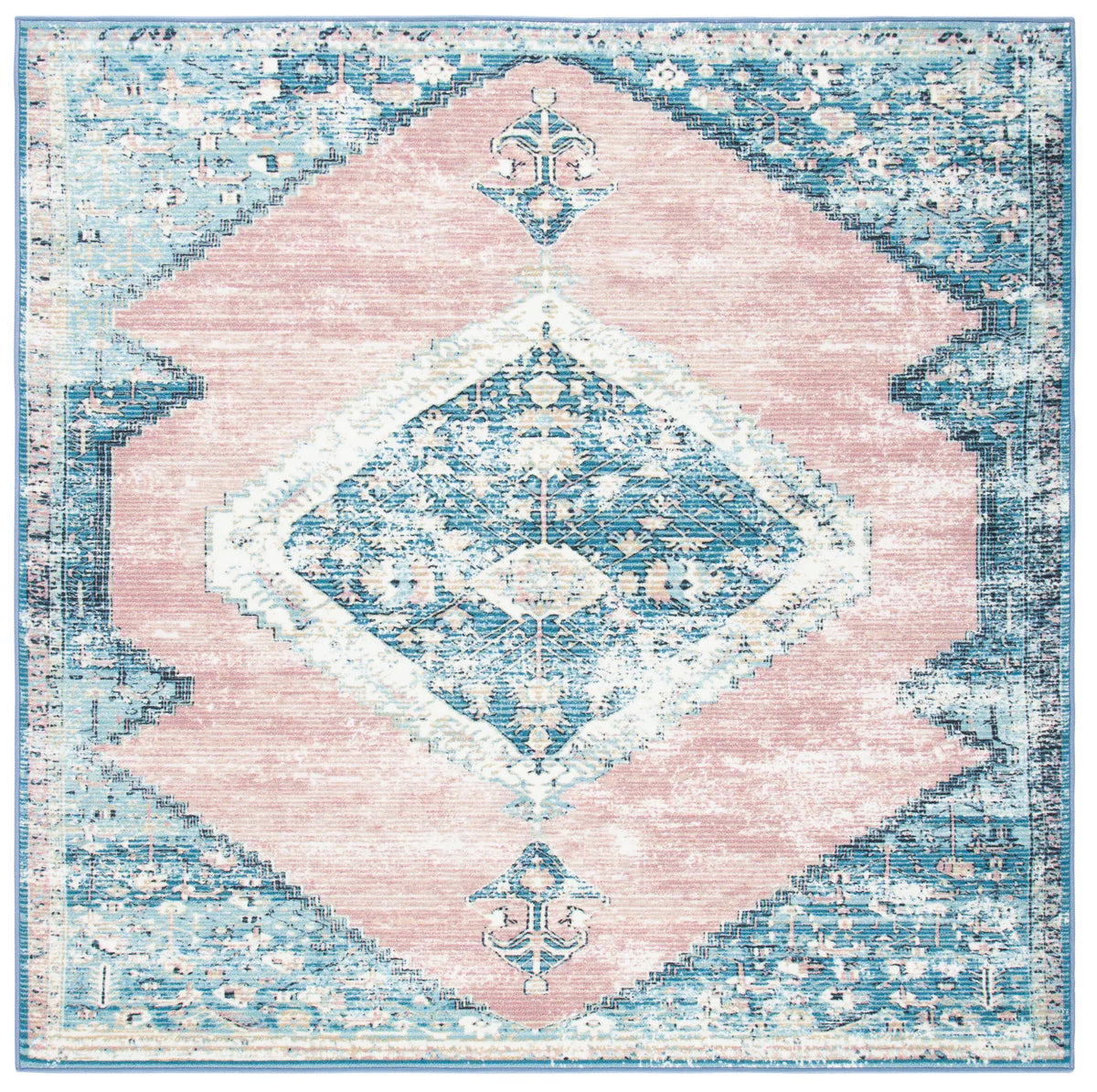 Safavieh Journey 6'-7" x 6'-7" Rug in Blue / Pink