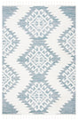 Safavieh Moroccan Tassel Shag 4'-0" x 6'-0" Rug in Teal / Ivory