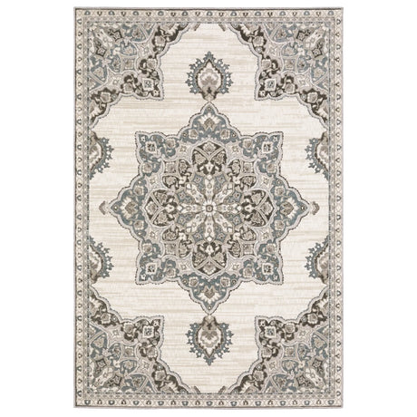 Oriental Weavers Sphinx Ellington Ell01 Ivory/ Blue Rug - main flat