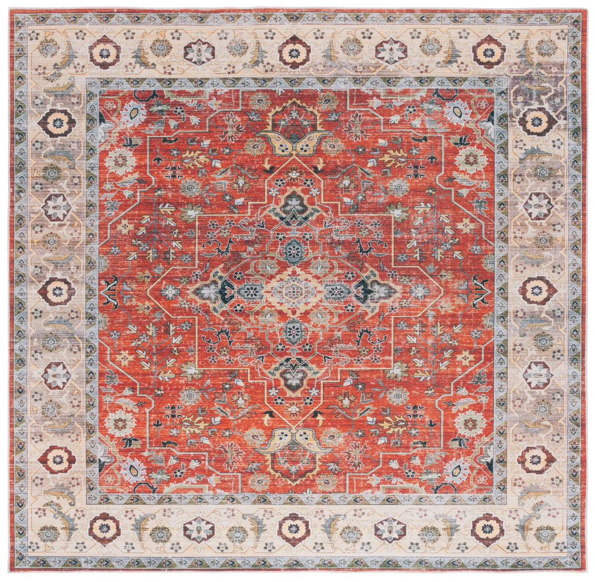 Safavieh Arizona 6'-0" x 6'-0" Rug in Rust / Beige