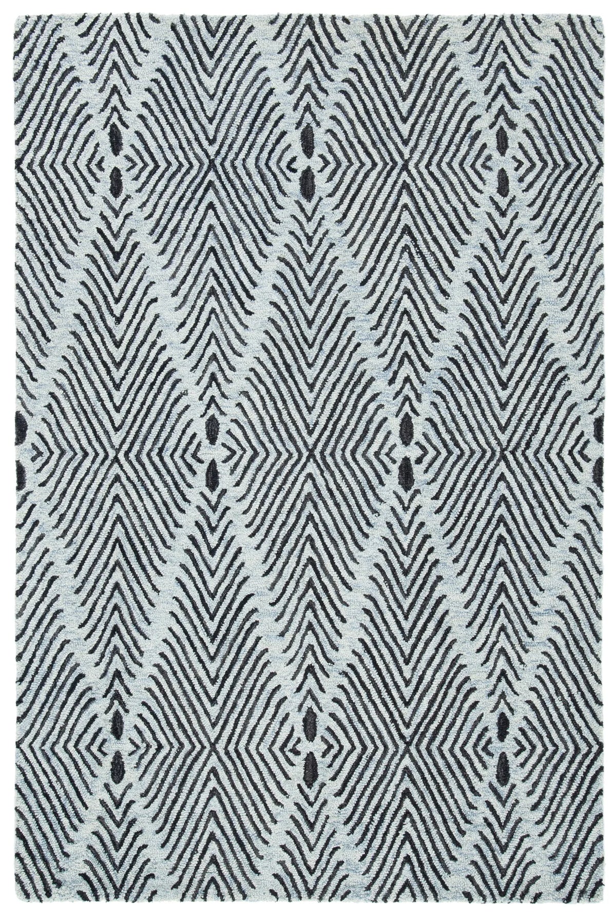 Safavieh Micro-Loop 4'-0" x 6'-0" Rug in Light Blue / Charcoal