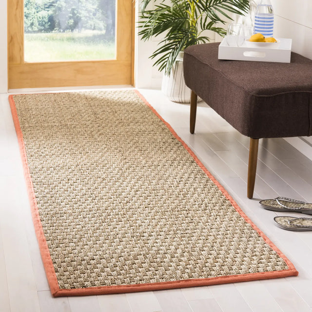 Safavieh Natural Fiber 2'-6" x 10'-0" Rug in Natural / Rust