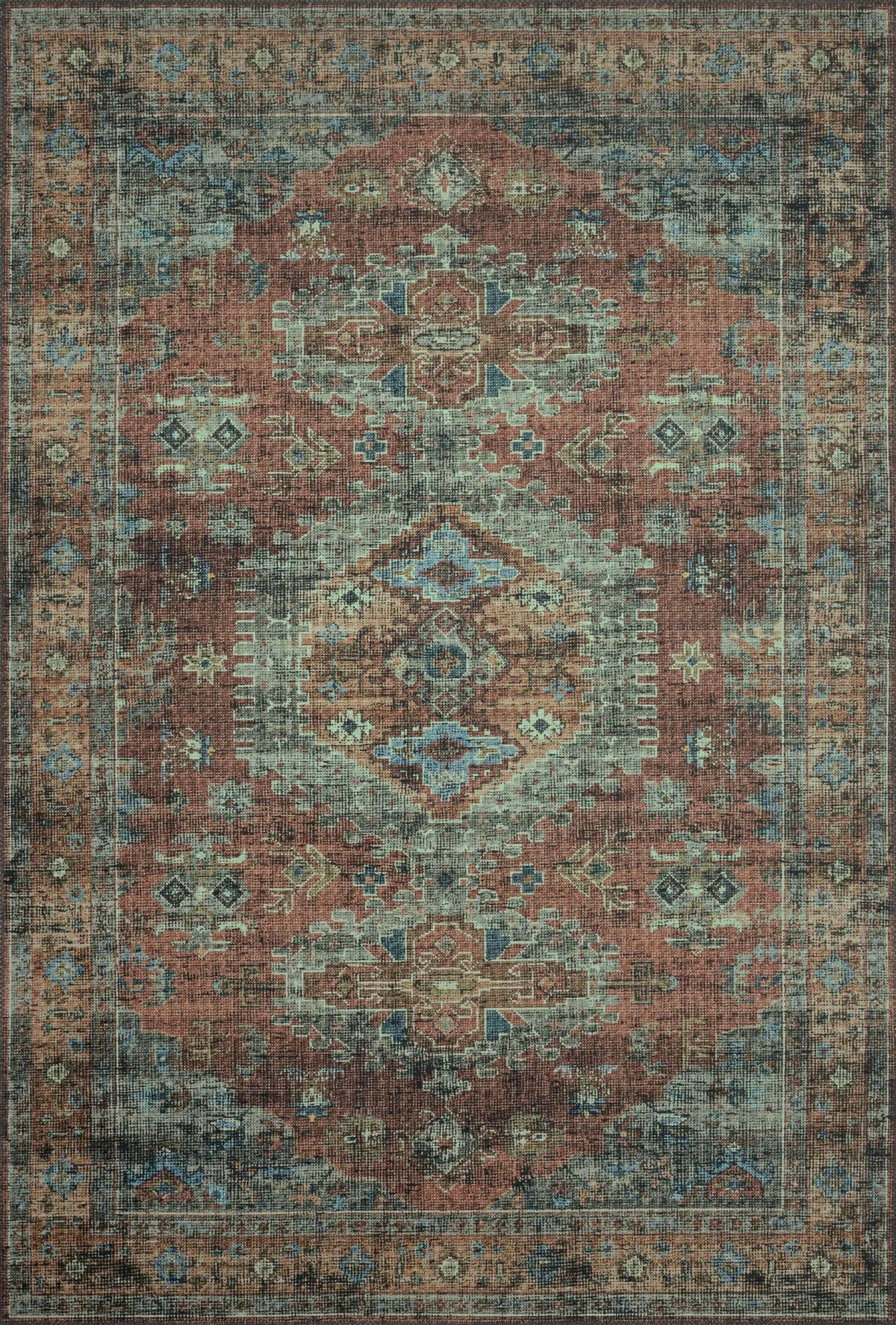 Loloi Skye Sky-07 Terracotta/Sky Rugs - main flat