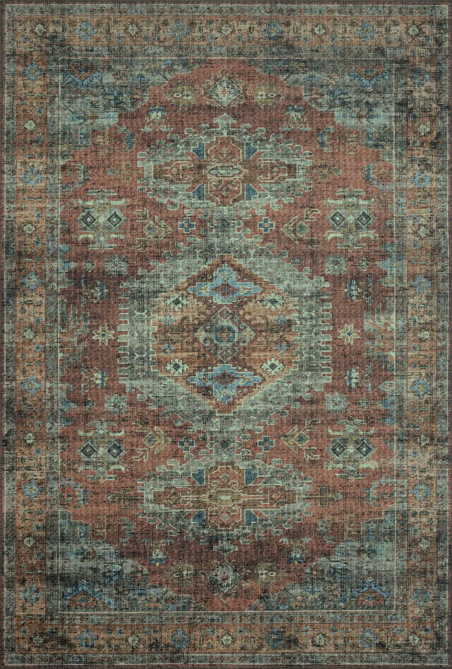 Loloi Skye Sky-07 Terracotta/Sky Rugs - main flat