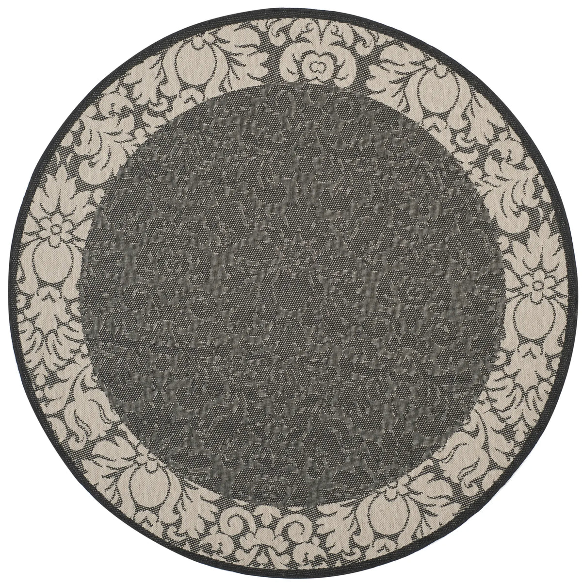 Safavieh Courtyard 6'-7" x 6'-7" Rug in Black / Sand