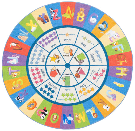 Safavieh Kids Playhouse 200 5'-0" x 5'-0" Rug in Beige / Blue