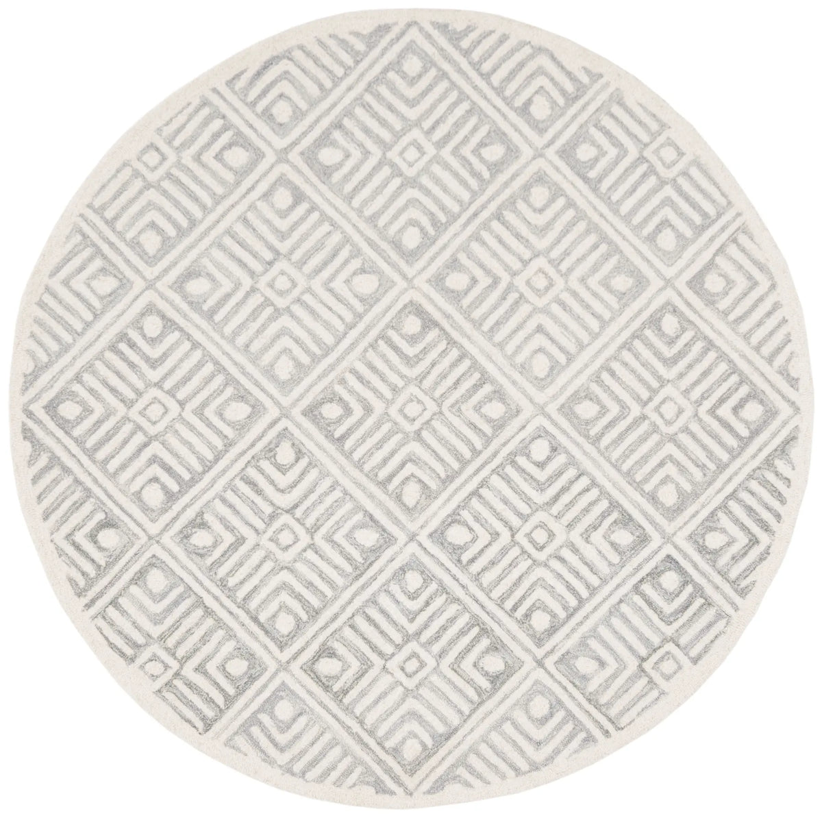 Safavieh Micro-Loop 5'-0" x 5'-0" Rug in Grey / Ivory