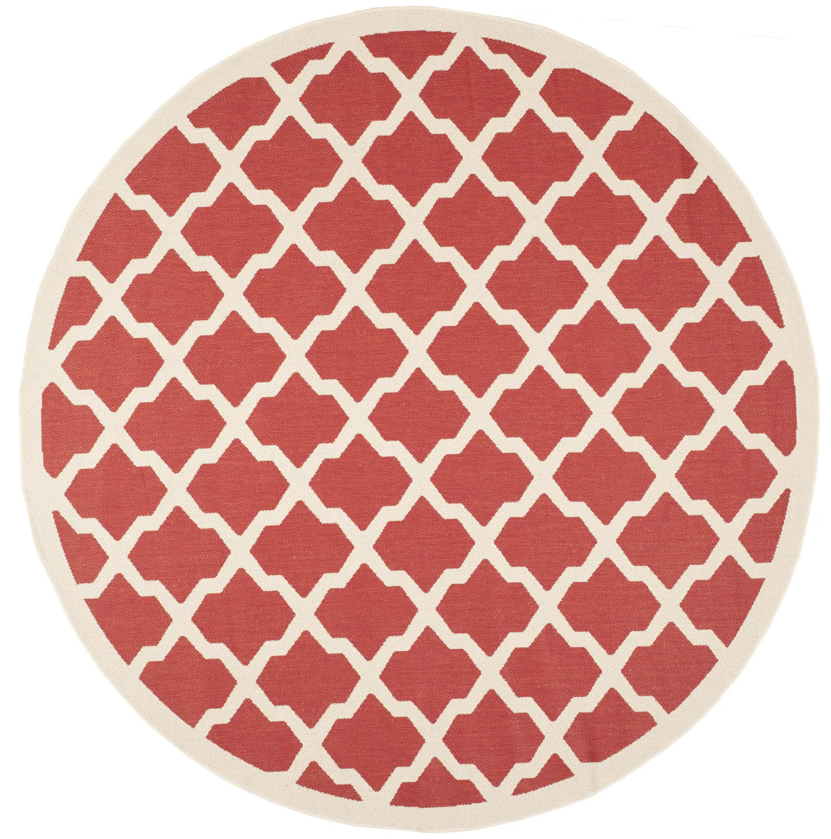 Safavieh Courtyard 7'-10" x 7'-10" Rug in Red / Bone