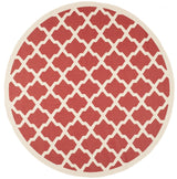 Safavieh Courtyard 7'-10" x 7'-10" Rug in Red / Bone