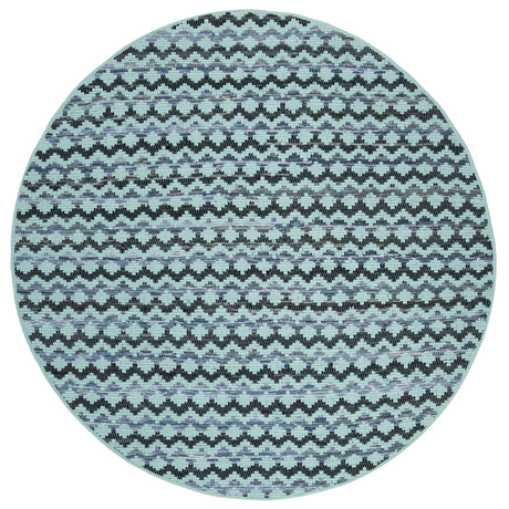 Safavieh Montauk 6'-0" x 6'-0" Rug in Turquoise / Blue/Black